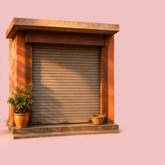 Kirana with its shutter down