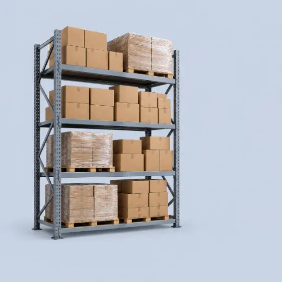 Boxes on a warehouse rack