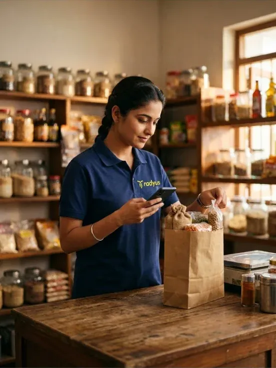 Radyus Mentor checking an order